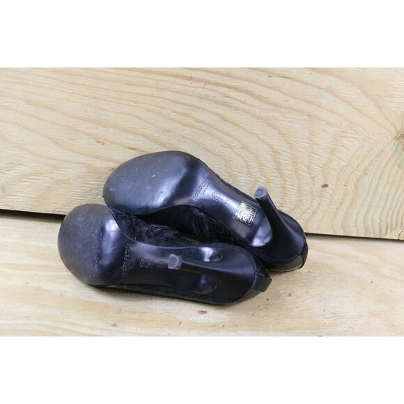 Pedro Garcia Boots 38 Black Sequins Bootie Ankle Zip 4" Heel Shoes Spain - Picture 5 of 7